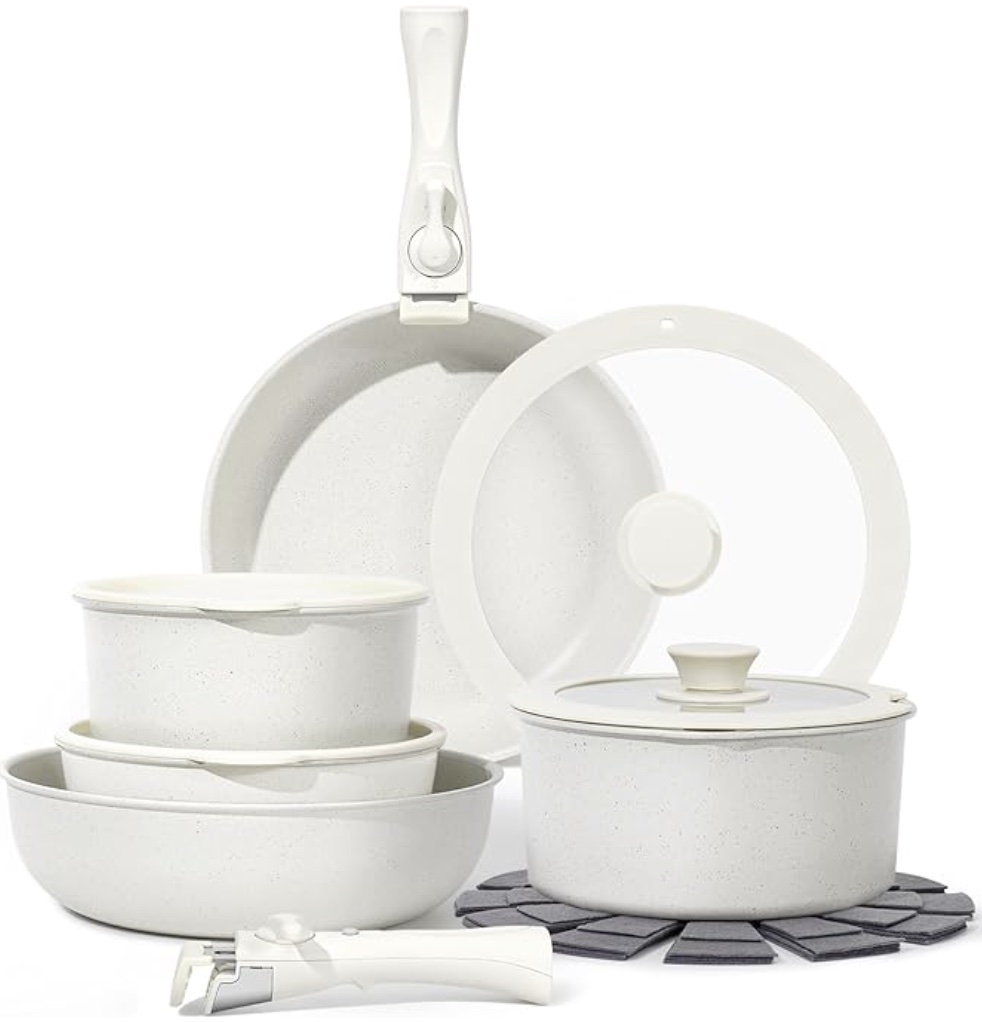 White Non Stick Pots and Pans Set